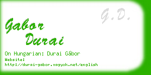 gabor durai business card